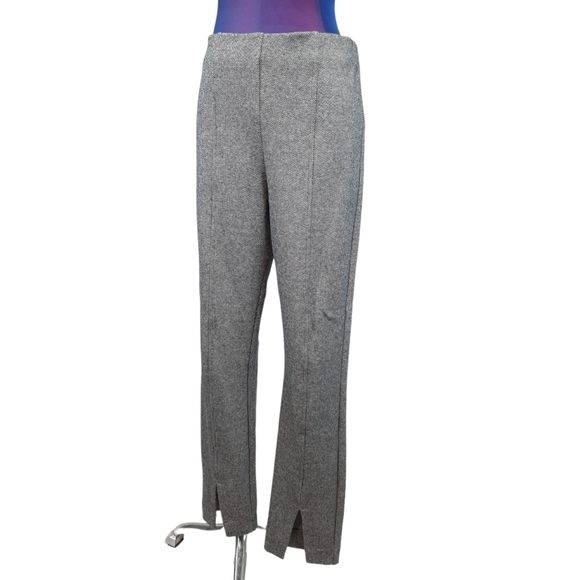 Crosby Black & White Herringbone Casual Trousers Front Seam‎ Size Large Women's - Picture 2 of 9